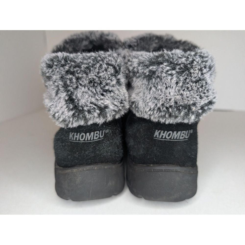 Khombu Jessica Women's Faux Fur Lined Suede Ankle Boots in Black Size 98 - Picture 4 of 8